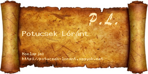 Potucsek Lóránt névjegykártya