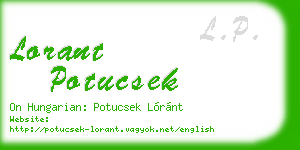 lorant potucsek business card